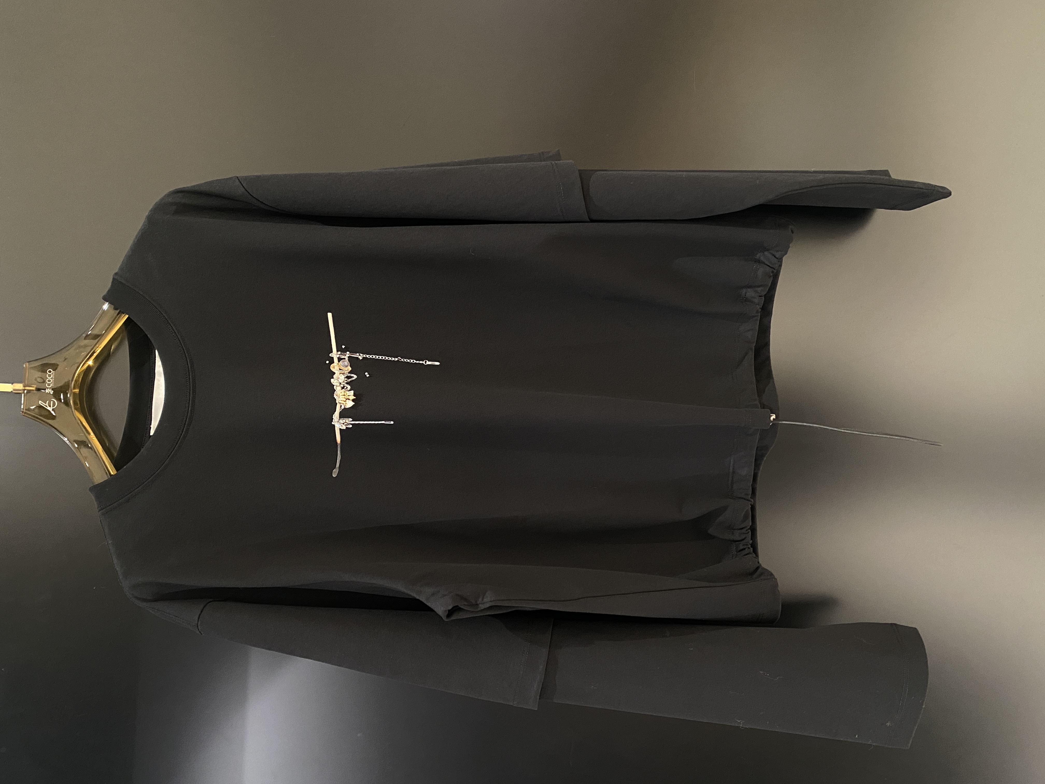 有尾新品印花假两件长袖T恤