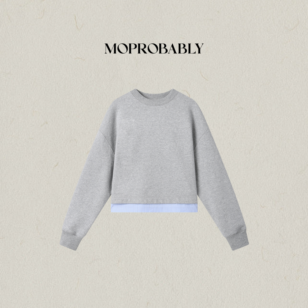 Moprobably李予诺「灰调格情」"100%棉"卫衣短裤L5348002+L5351001