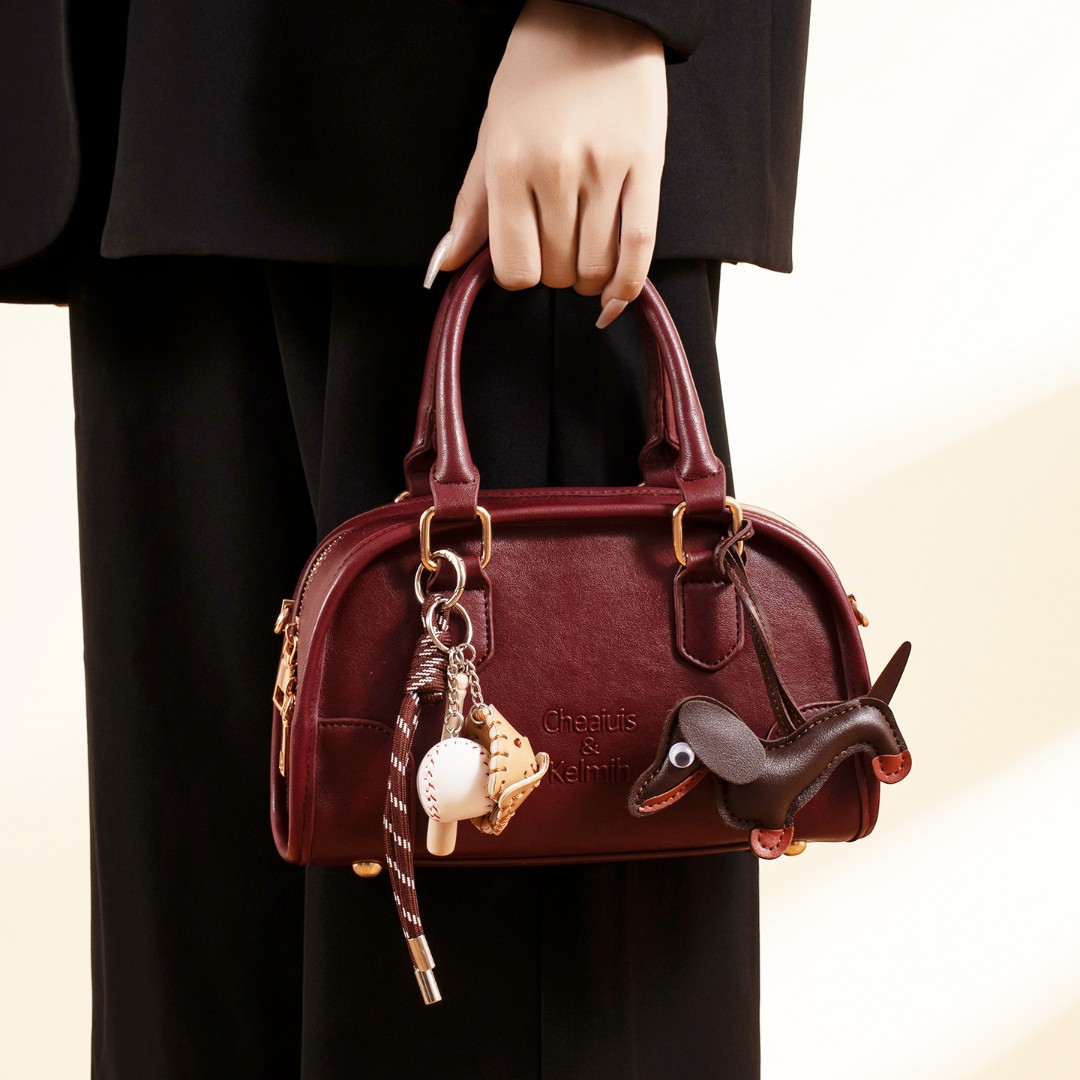 婚包女2025新款小众保龄球包红色包包新娘结婚日常可用斜挎手提包