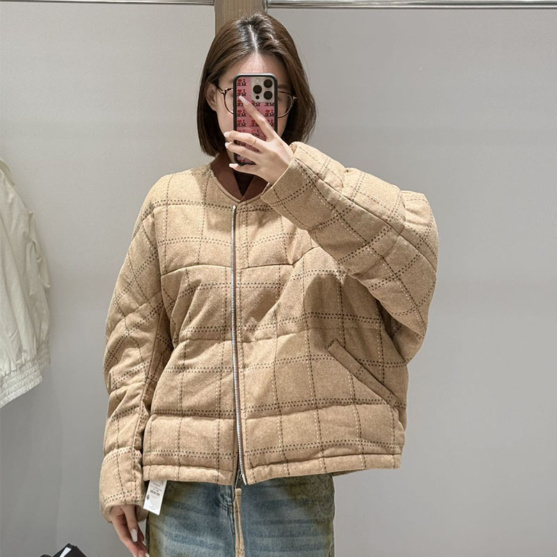 【现货】BEAUTY25冬季设计师品牌新款长袖圣诞格时尚羽绒服女款短款