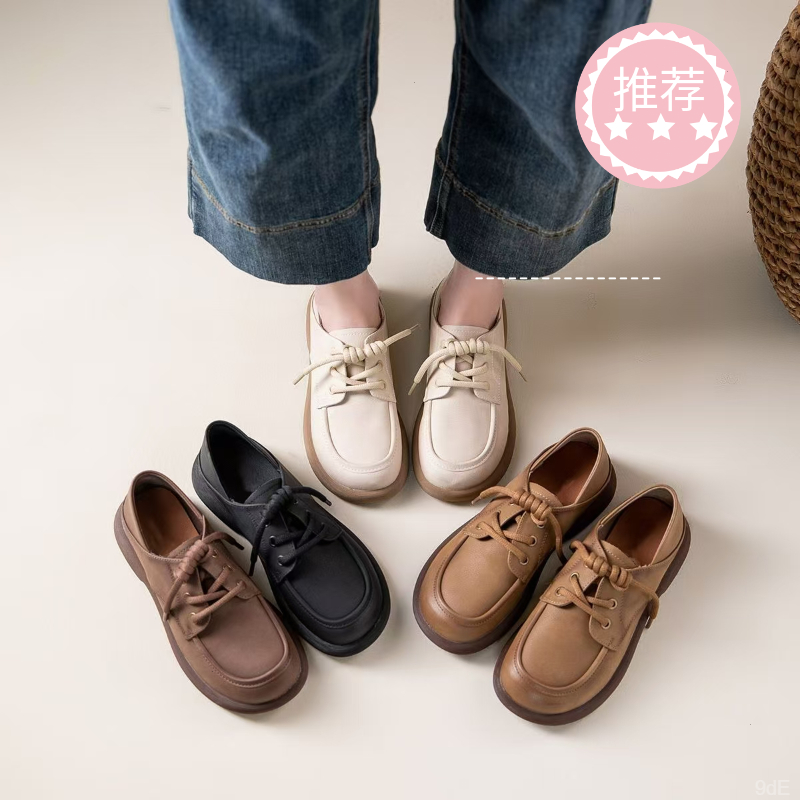 真皮软底女鞋百搭气质小众单鞋女鞋新款爆款女式休闲鞋练车鞋子女