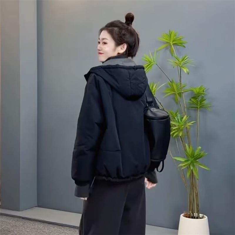 韩版时尚时尚棉衣夹棉外套2025冬季短款小个子休闲宽松轻薄棉袄潮