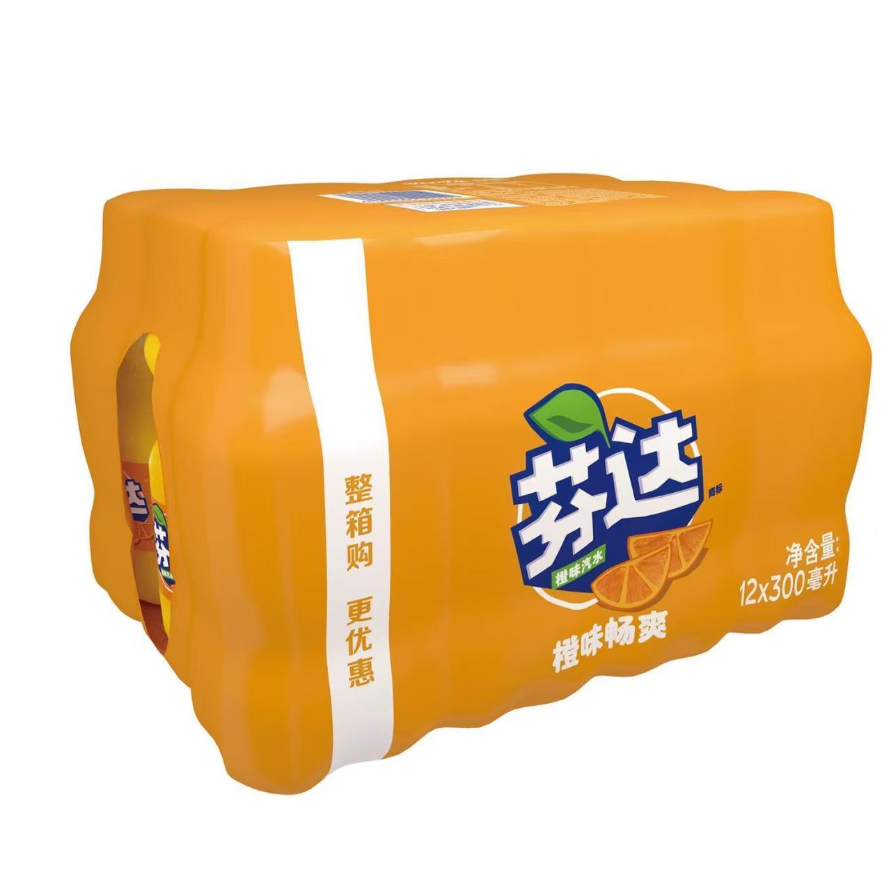 300ml*6/12瓶】芬达橙味/雪碧/可口可乐/碳酸柠檬味汽水肥宅快乐水
