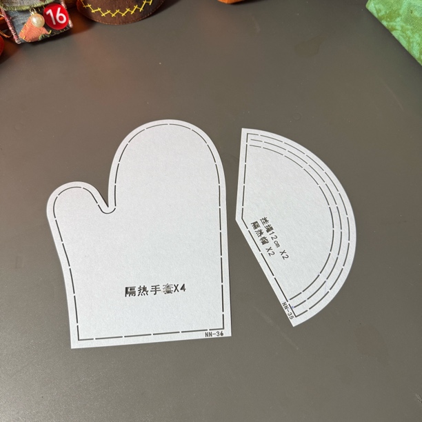 隔热手套模板 隔热小红帽模板 送视频教程 布艺模板 诺诺植物染