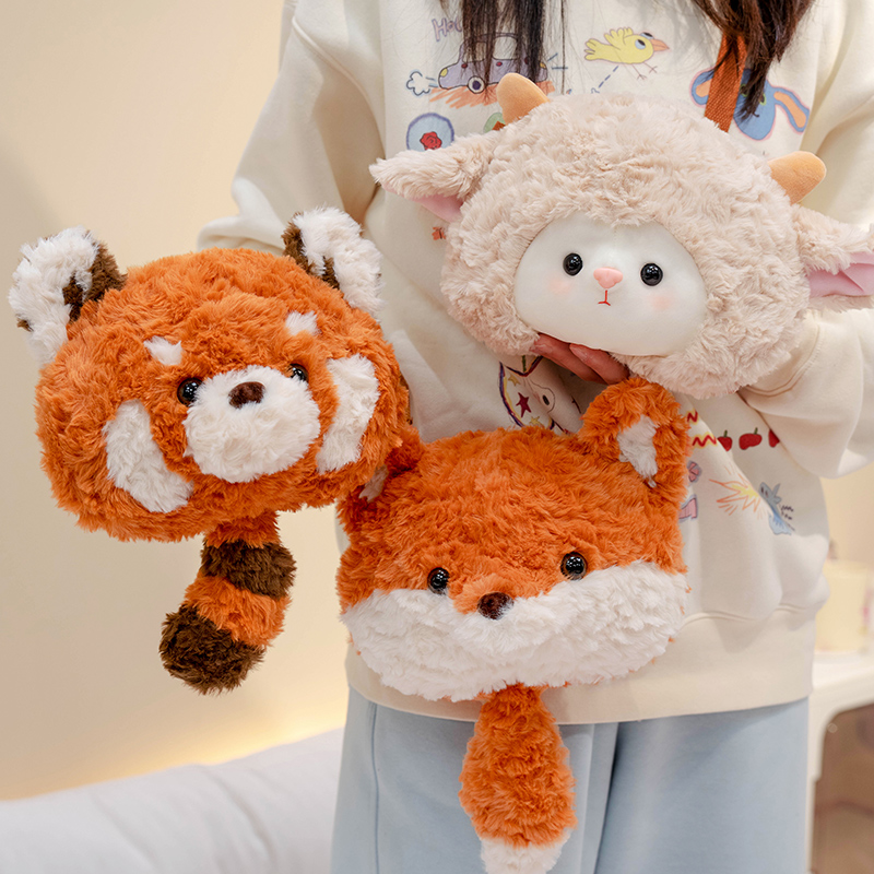 【叮当原创】可爱小熊猫单肩包玩偶毛绒玩具公仔抱枕包包布娃娃送女