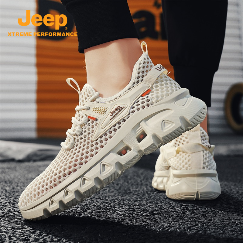 jeep吉普男士休闲鞋2025冬季新款薄款网面鞋透气轻便舒适运动鞋男