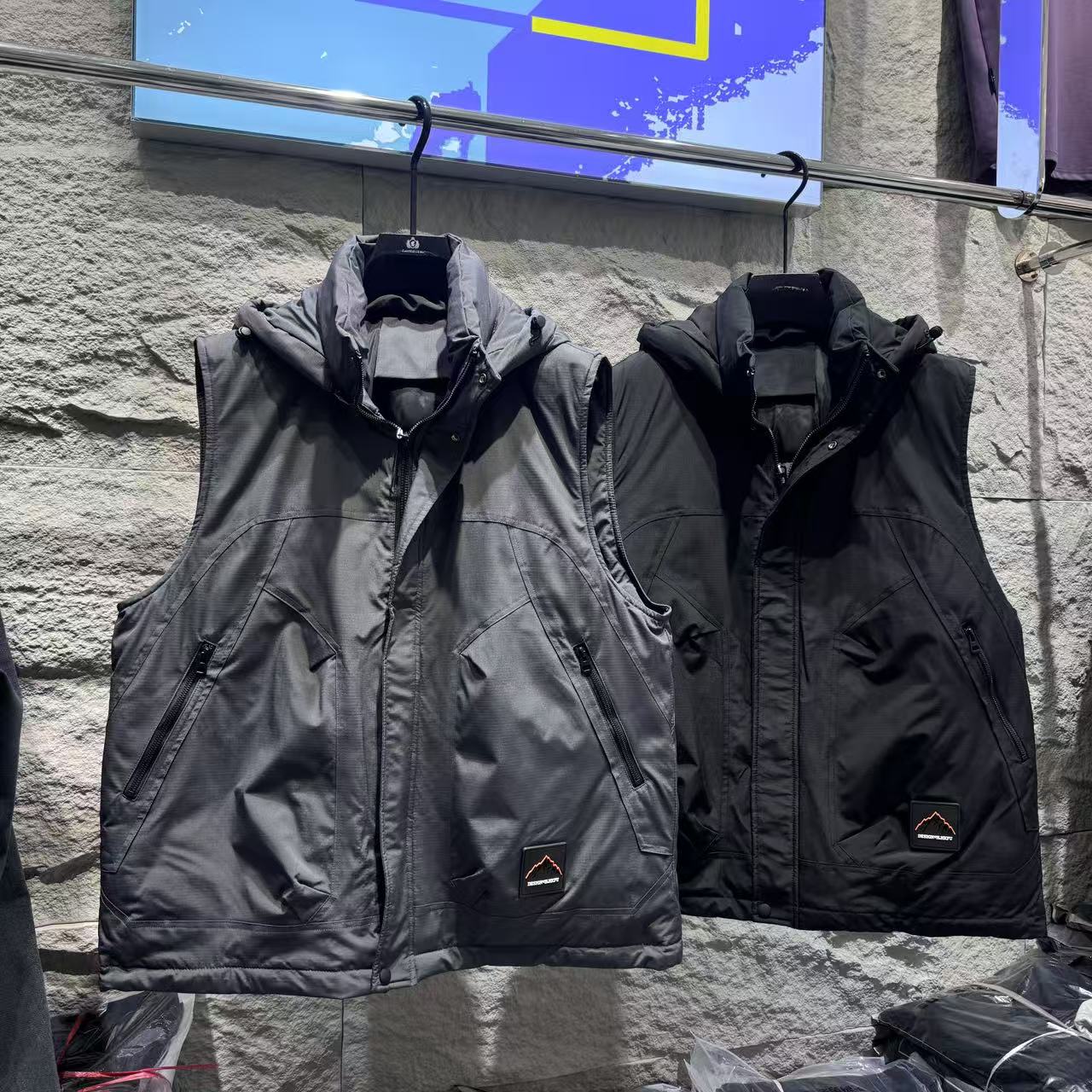 175-310斤大码男装冬季可拆卸帽子户外保暖马甲