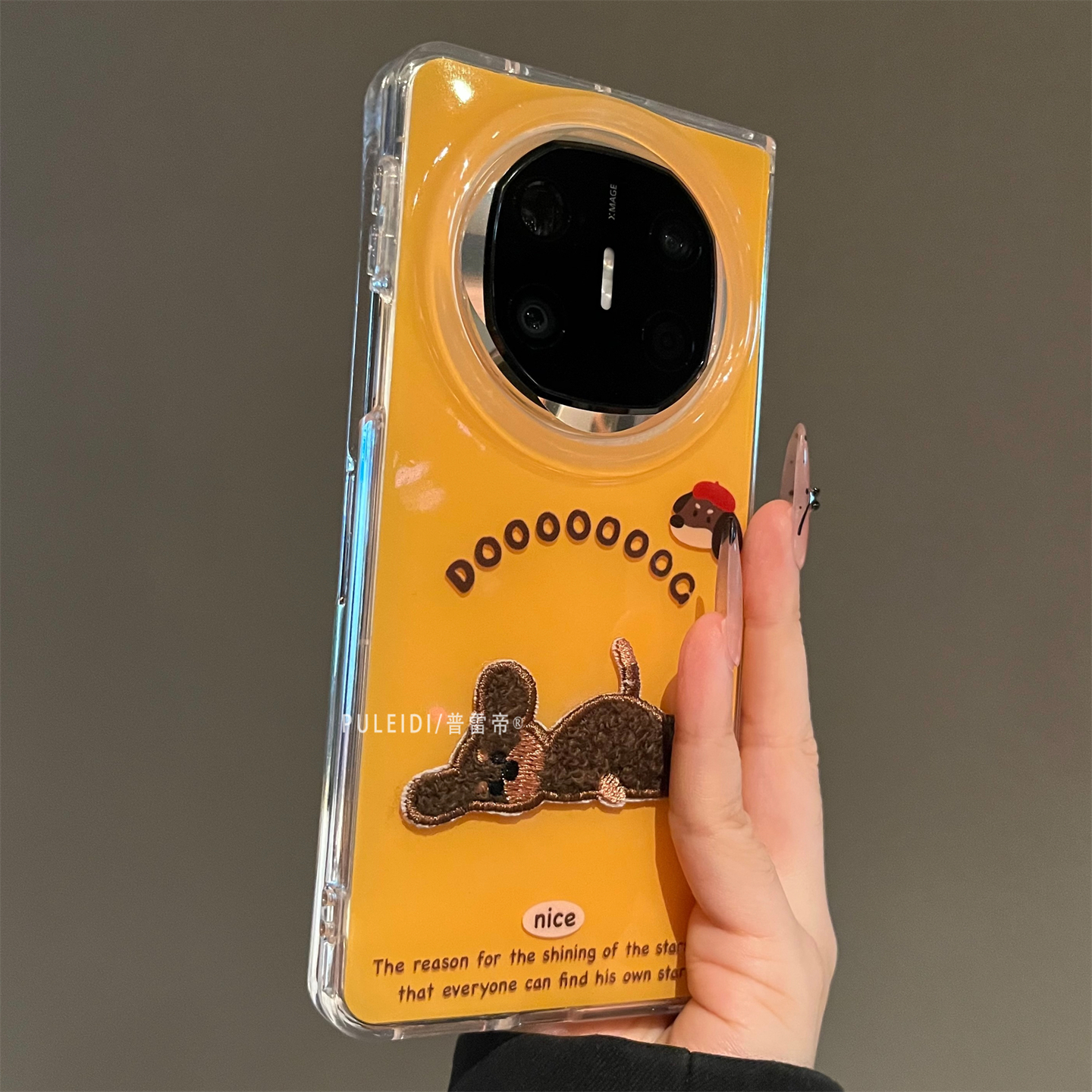 ins风刺绣躺平狗狗适用华为MateX5典藏版折叠屏手机壳MateX6小众