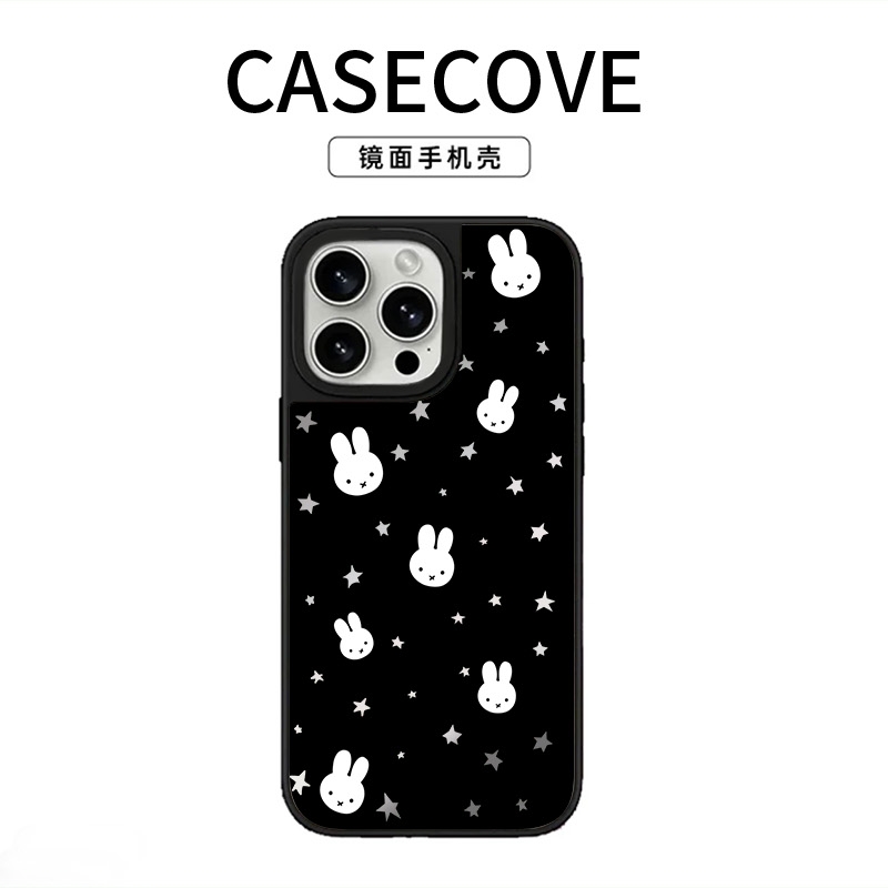 可爱星星米菲兔适用苹果17pro镜面手机壳iPhone16女15新款14防摔