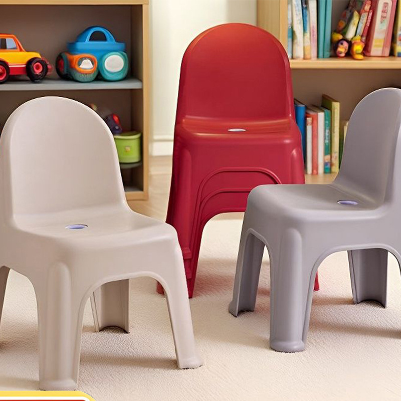 塑料加厚靠背椅成人儿童可坐防滑可叠放胖墩椅子大人家用小凳子F