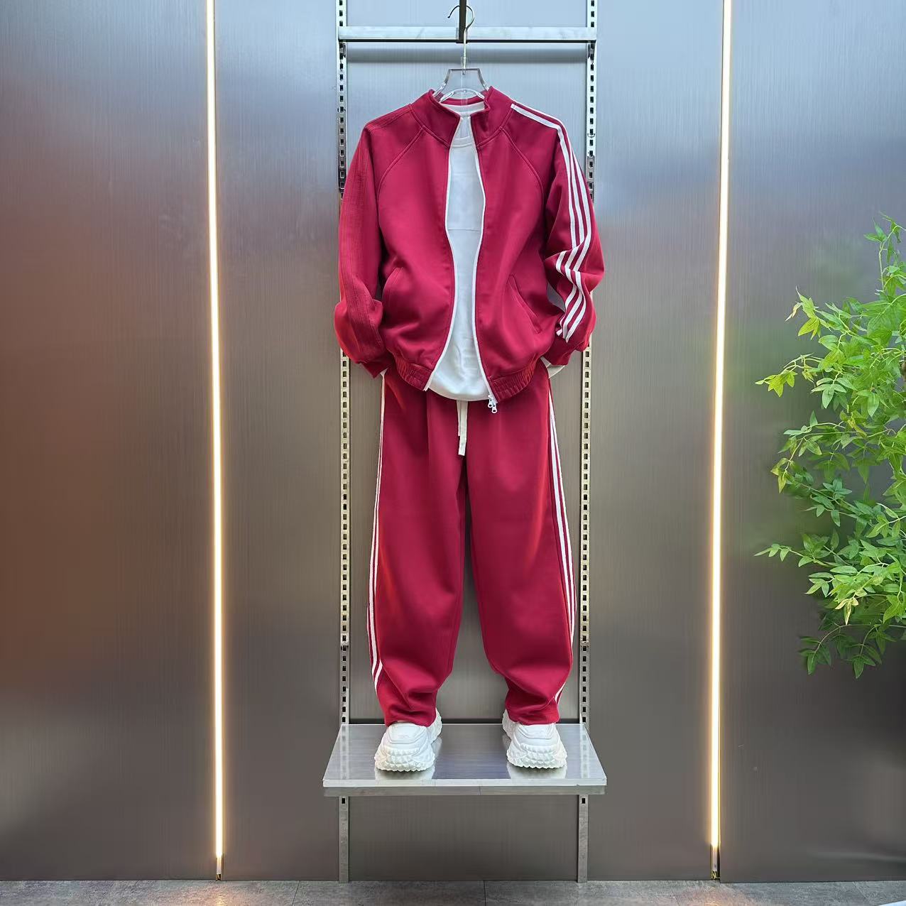 秋季防风常规休闲运动套装春秋立领拼接撞色男休闲宽松型潮流韩版