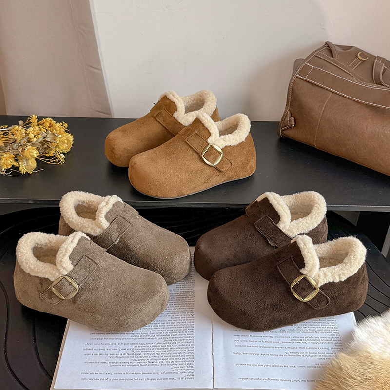 方枪枪同款内增高5CM全包勃肯鞋女2025冬季加绒保暖增高棉鞋