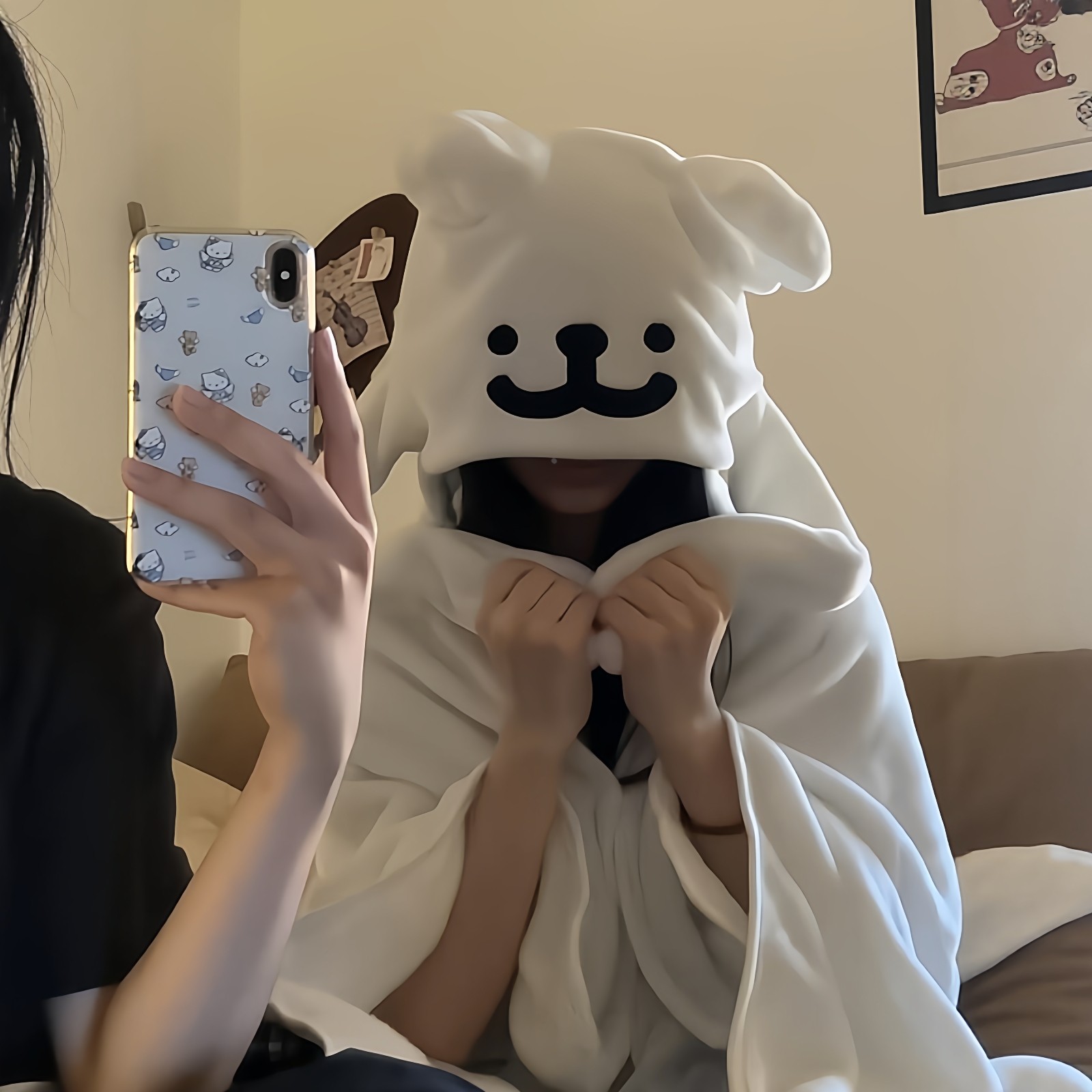 线条小狗毛毯双面高级感法兰绒办公室午睡披肩毛毯实用礼物送女友