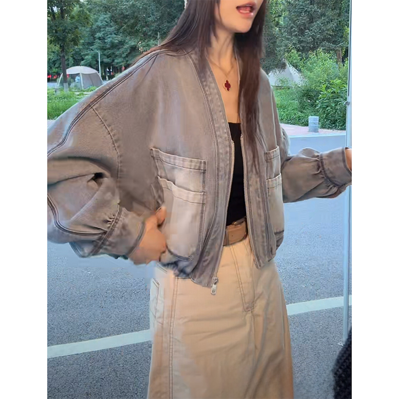 夹克外套高级感复古长袖女洋气显瘦潮2025春秋新款百搭设计感上衣