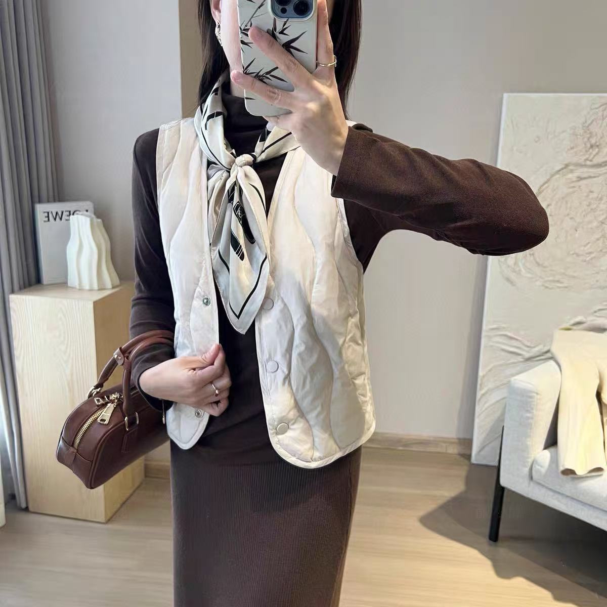 （衣兮高端绗缝羽绒马甲）B05秋冬时装轻薄葫芦纹内穿保暖羽绒马甲G