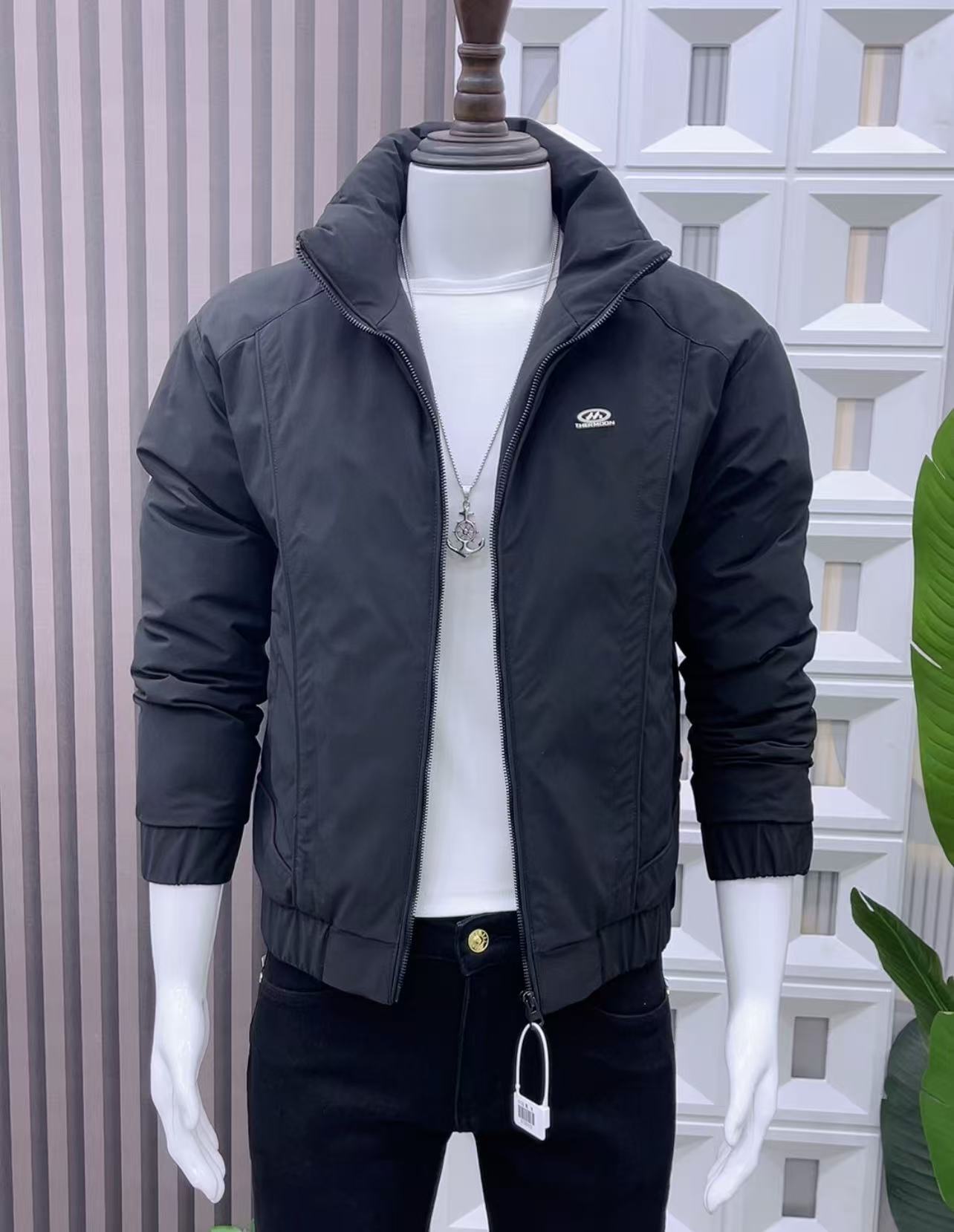 冬季新款加厚轻奢潮流立领夹克时尚修身保暖男士休闲棉服外套