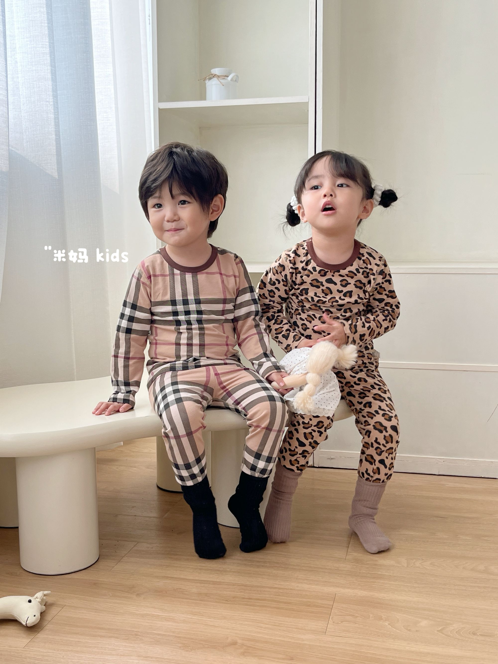 儿童睡衣家居服秋衣秋裤儿童睡衣秋冬款小孩女童男童内衣套装