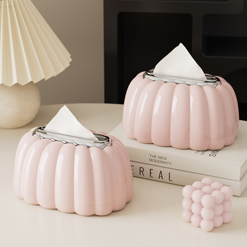 橱明星南瓜弹簧纸巾盒家用创意抽纸盒客厅松弛感家居纸巾收纳盒