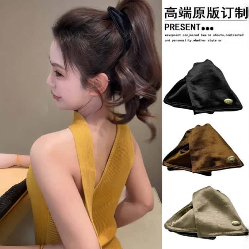 拯救扁塌头缎面贝壳三角抓夹2025新款饱满后脑勺高级感马尾发夹女