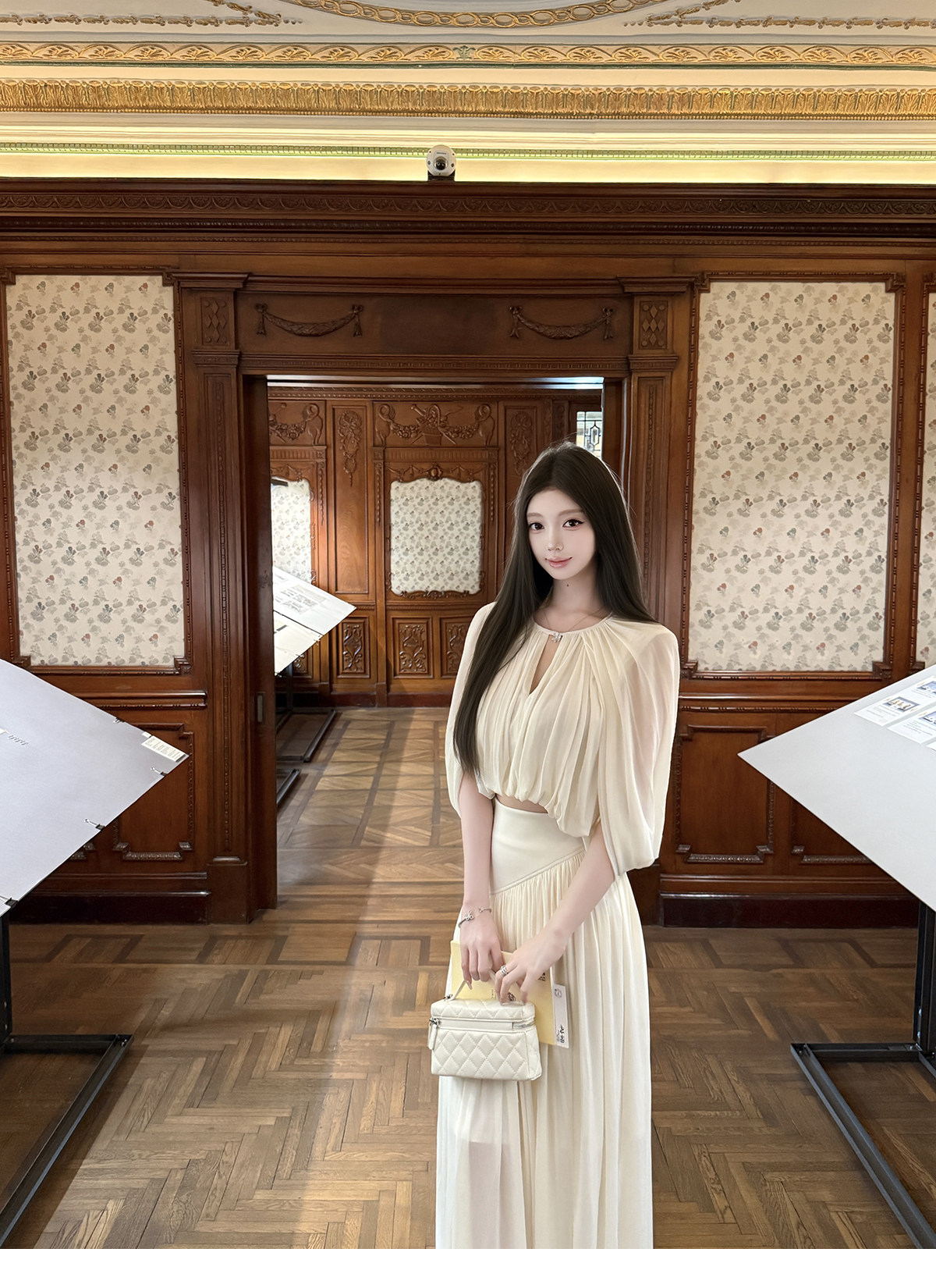 2026春季新款设计感裙子宽松压褶斗篷上衣配高腰伞裙两件套女