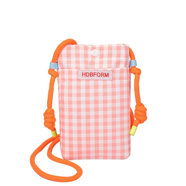 迷你小众感夏天学生女2025新款可爱手机包格子斜挎包轻便小