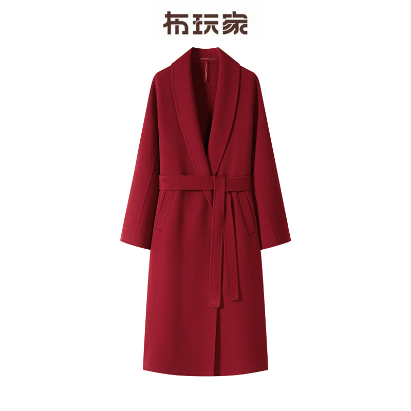 布玩家【H家同款】青果领高端白山羊绒澳洲美丽诺极细羊毛混纺大衣