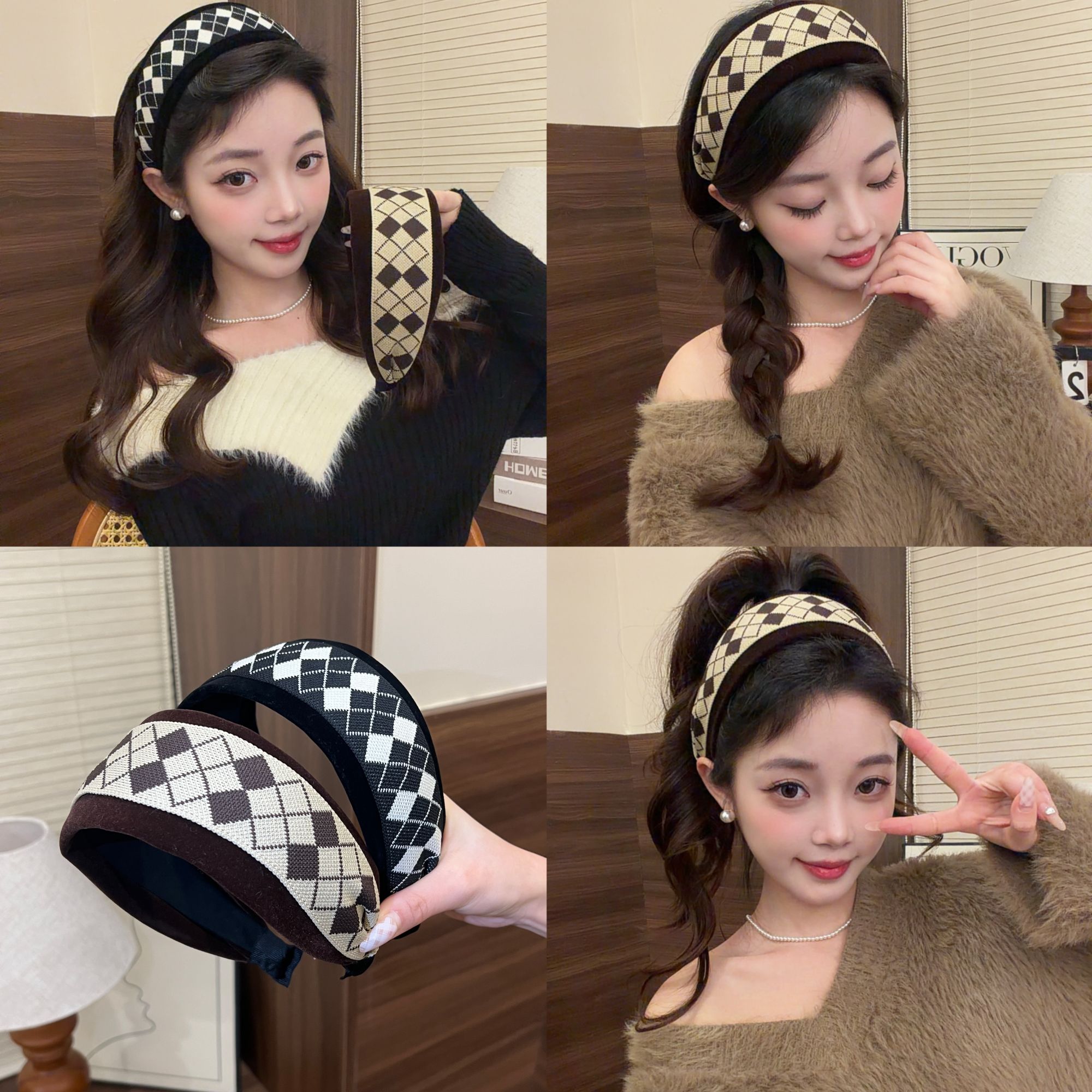 新款民族风宽边发箍高级感百搭时尚发卡日常简约发饰