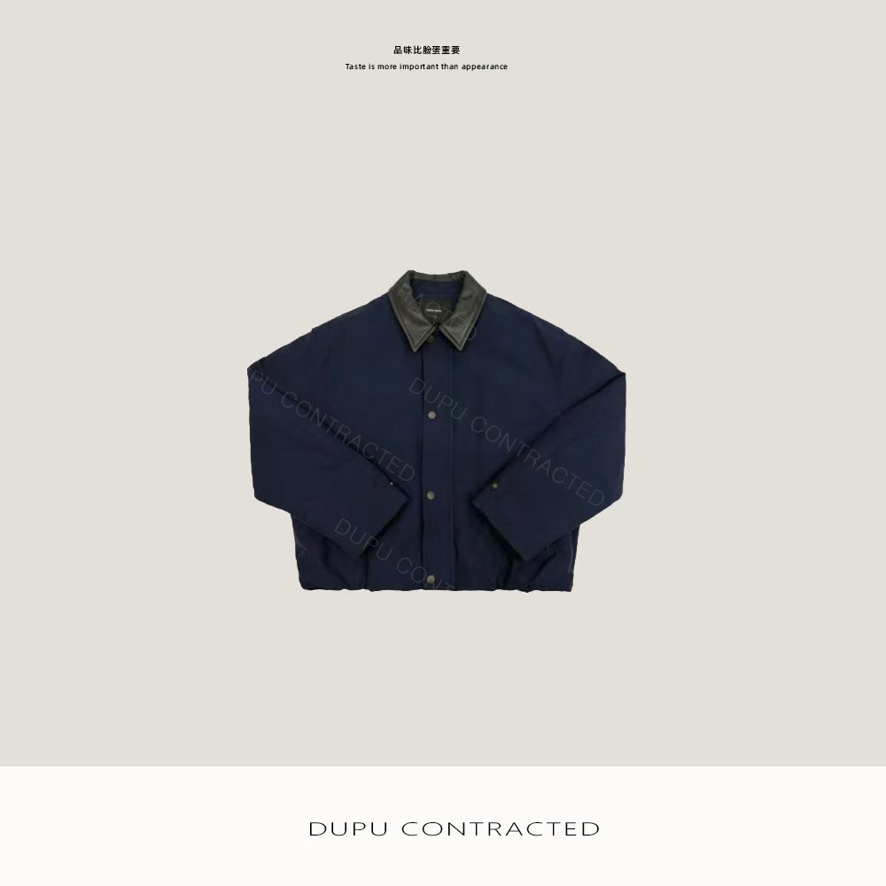 DUPU CONTRACTED 鹅绒系列/重工AC*皮领拼接高质全棉气球羽绒夹克