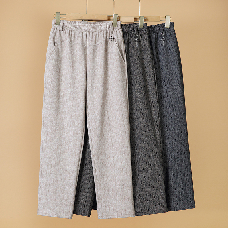 妈妈裤子春秋款中老年人女裤奶奶春季长裤新款老太太直筒休闲裤