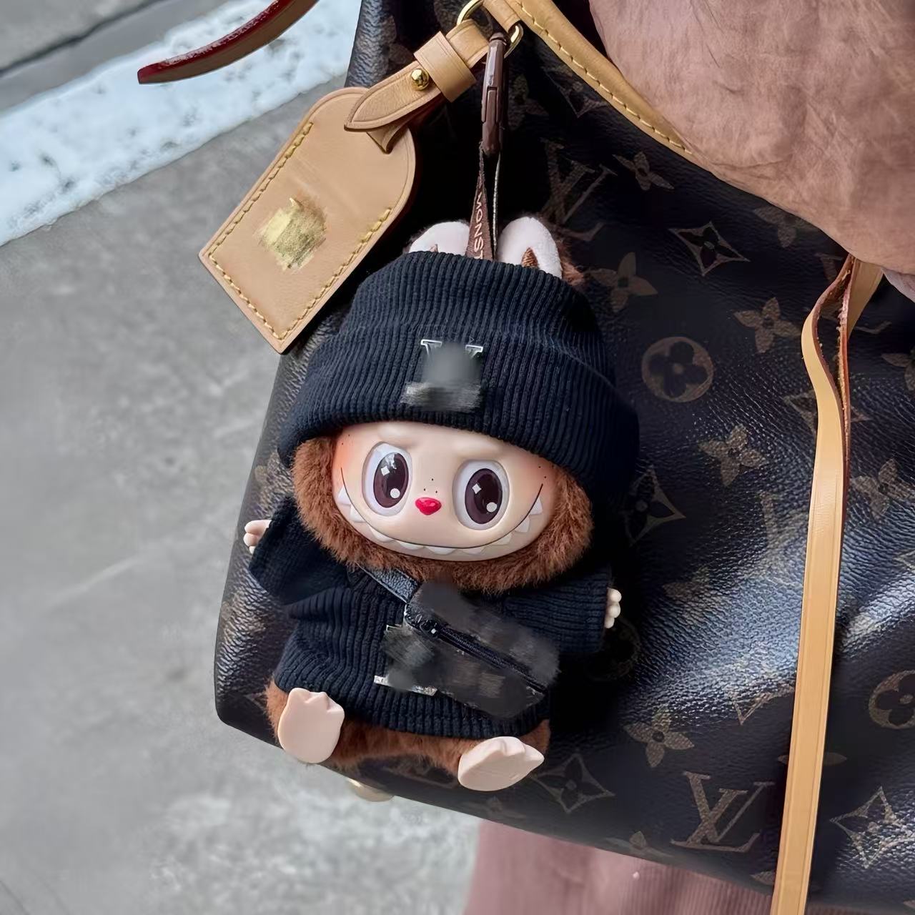 拉布布的衣服lv娃衣奢侈品衣服labubu一二三代15cm潮牌T恤酷套装