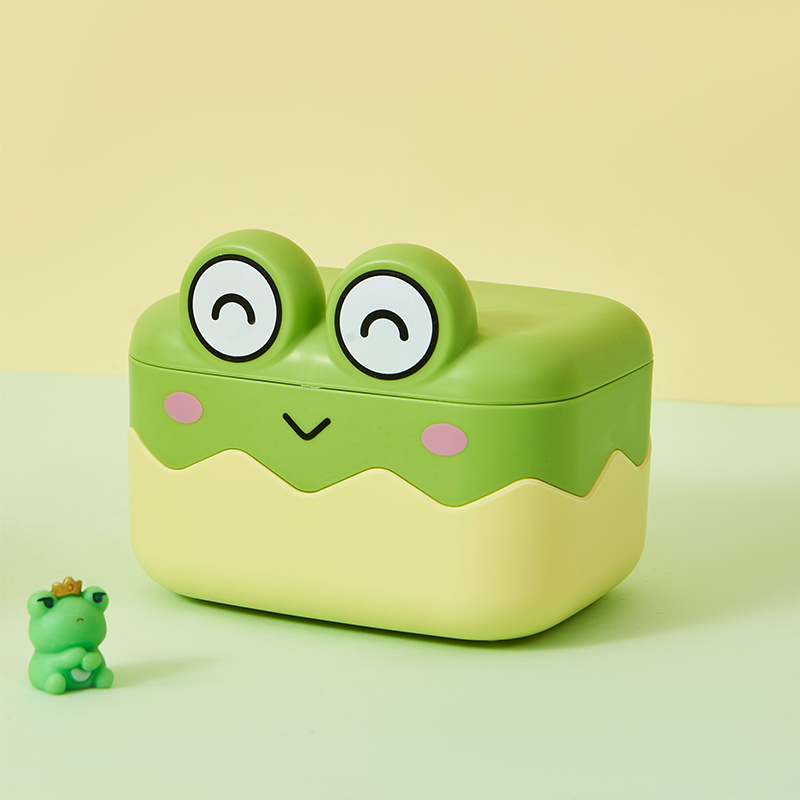 创意肥皂盒家用沥水肥皂盒卡通带盖塑料小青蛙皂盒卫生间学生宿舍