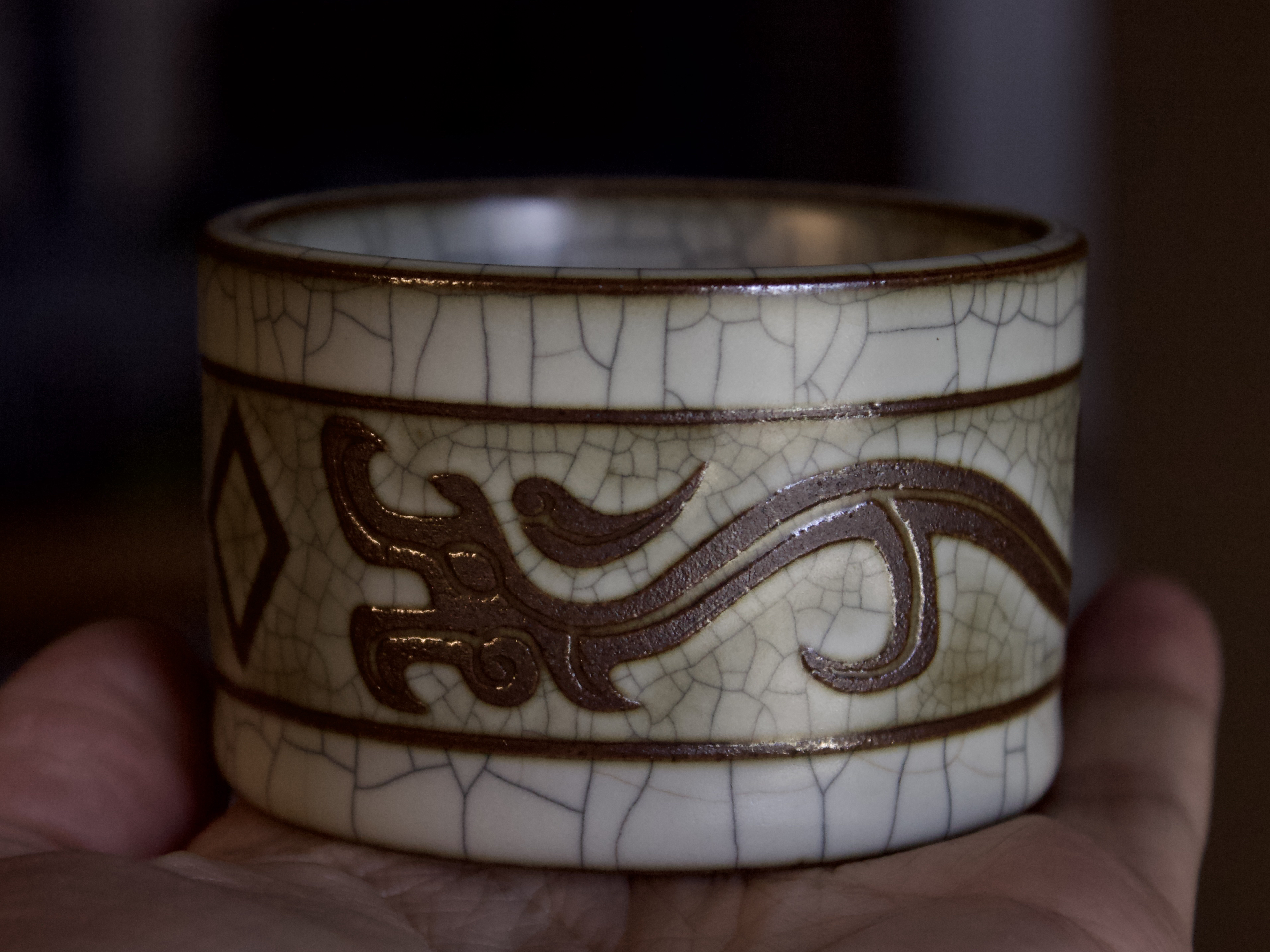 非遗柴烧传世哥窑王运龙老师直壁龙运古杯