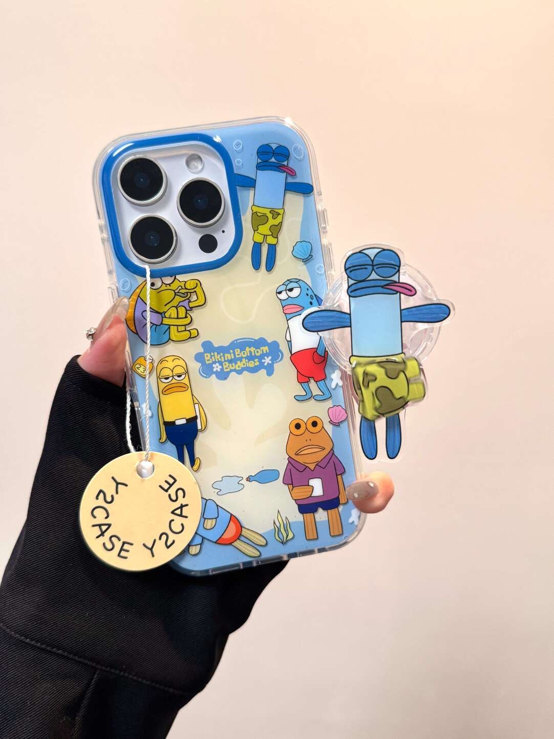 海绵宝宝比奇堡鱼支架适用16Promax手机壳13保护套15大孔14卡通12