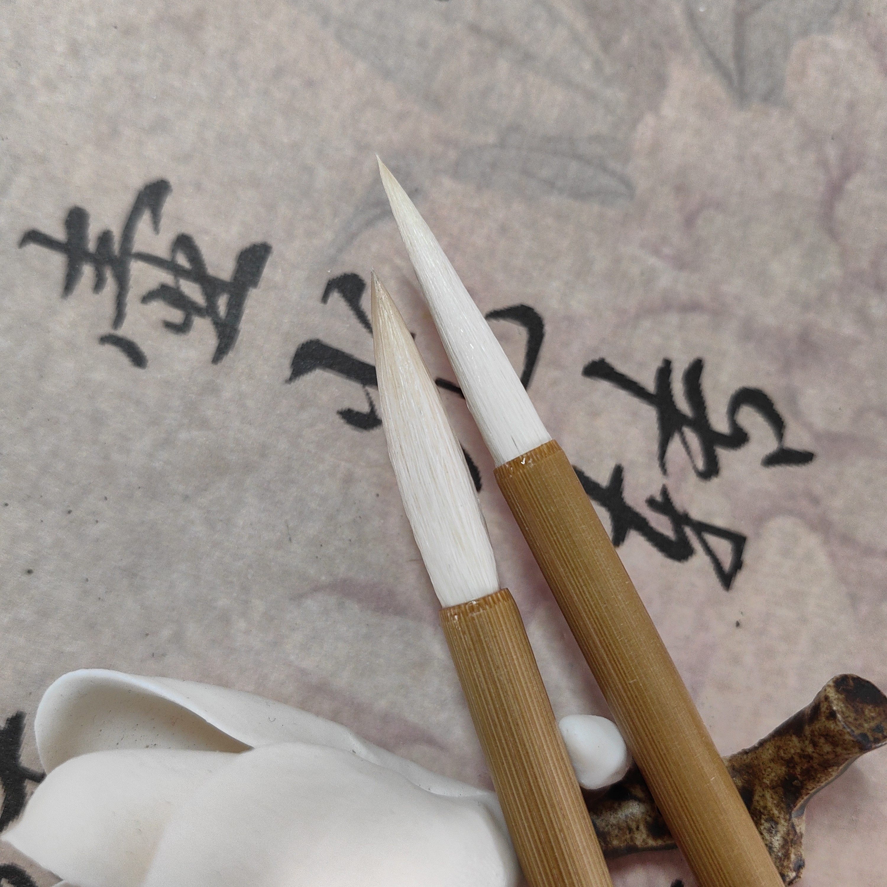 善琏湖笔厂短杆纯羊毫小长峰3.5*0.5宿羊毫软毫小行草书小楷毛笔