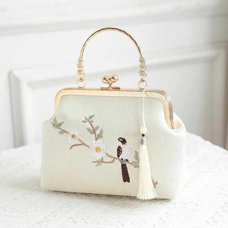 【喜上枝头】新中式国风手提耐磨袋民族风刺绣手提式纯欲风横式D153