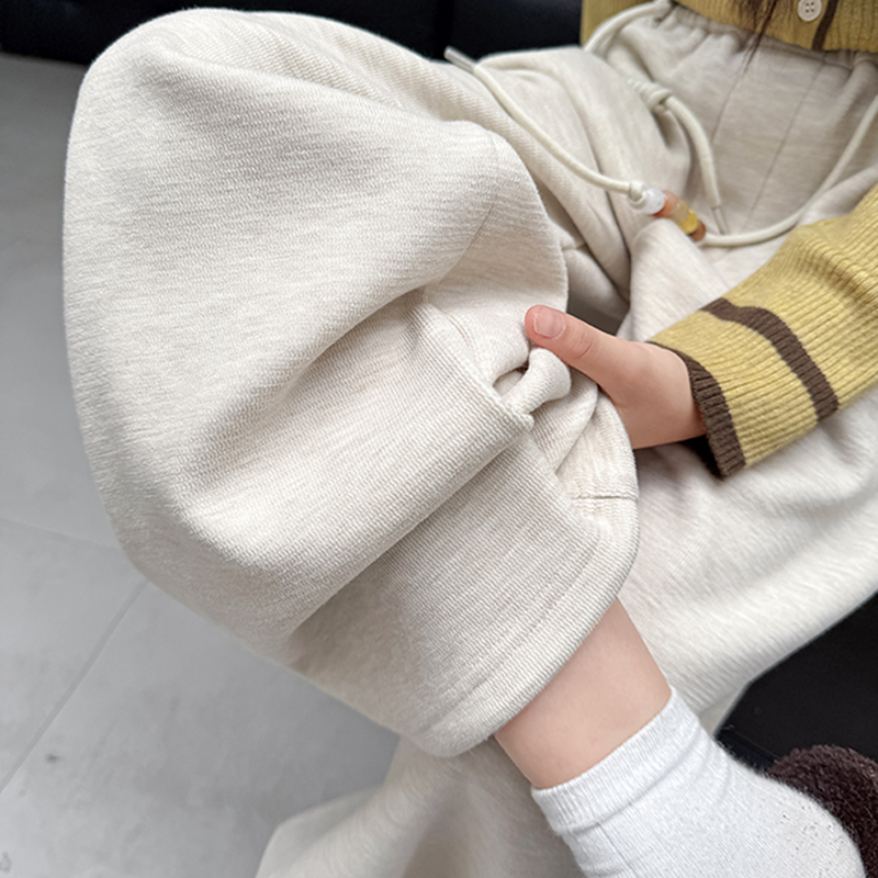 儿童秋装2025新款大女童装宽松裤子春秋款运动卫裤秋季阔腿直筒裤