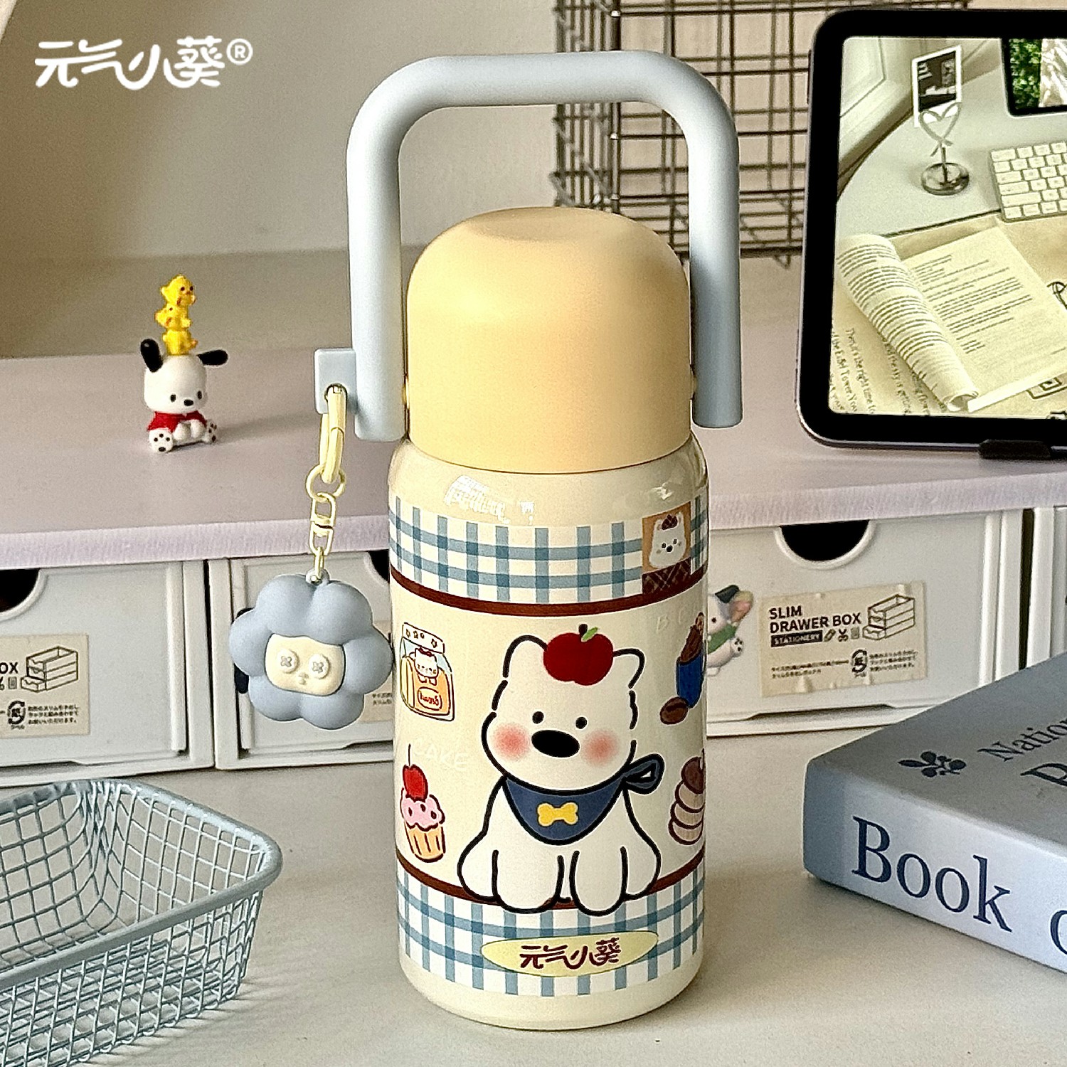 ins女生新款高颜值可爱保温杯316不锈钢学生小众卡通便携三饮水杯