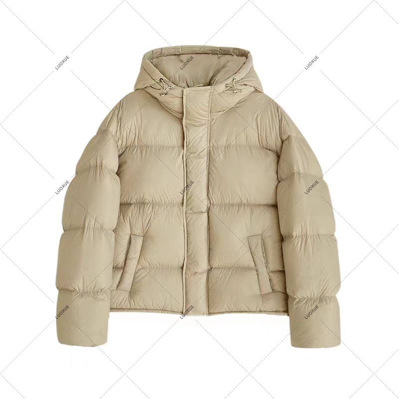 LUOXUE保真90绒 轻柔泡芙连帽羽绒服 90白鸭绒韩版简约时尚百搭