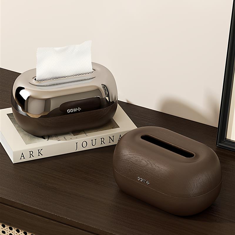 中古风纸巾盒客厅茶几桌面家用带弹簧抽纸盒轻奢高级感新款抽纸盒