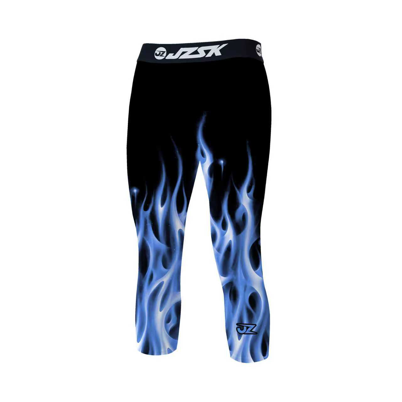 【JZ蓝火焰七分紧身裤】美式运动篮球高弹速干训练底裤