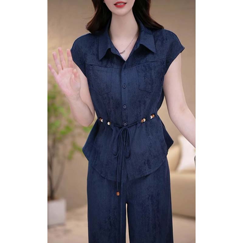 【两件套】2025新款夏季时尚洋气质轻职简约百搭套裤女D2173