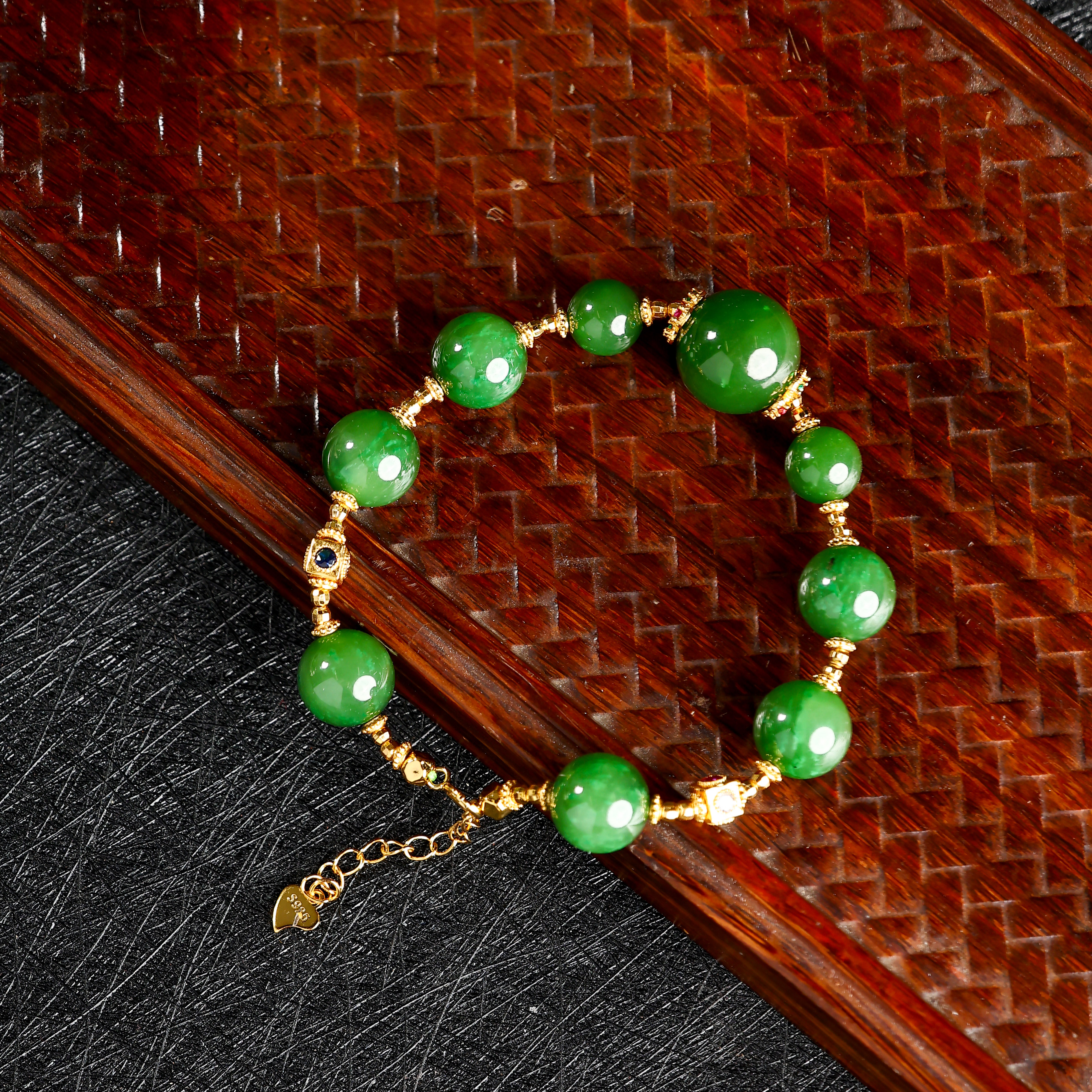 【如梦】WDBS-257和田玉碧玉DIY手链