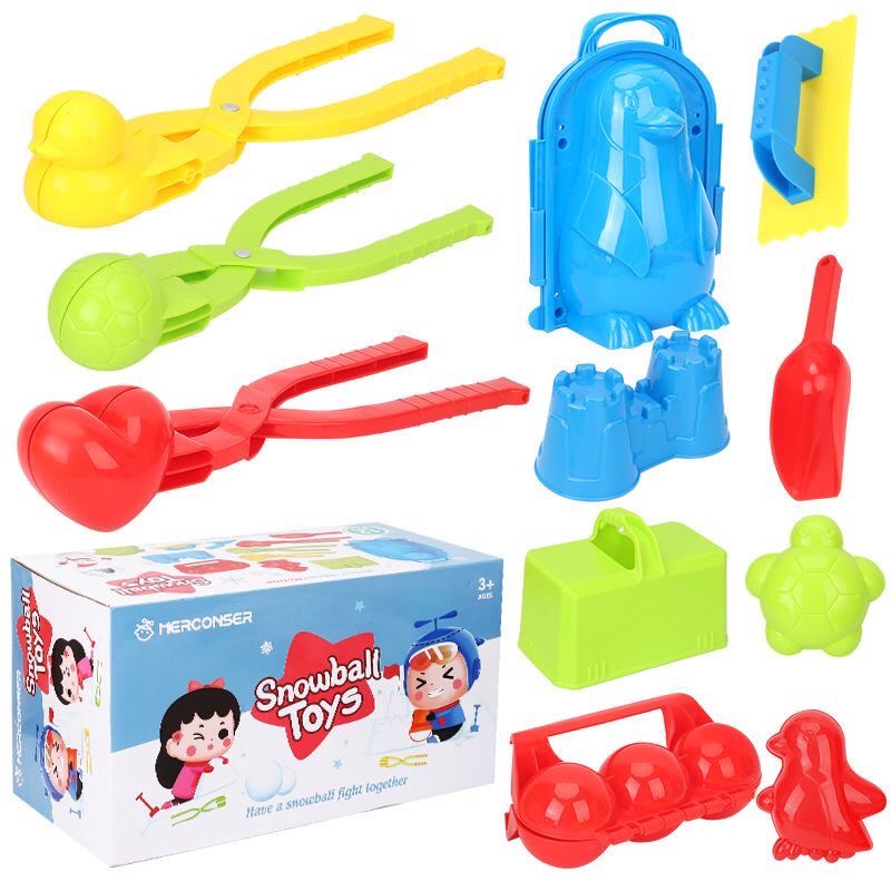 儿童冬季12件套户外夹雪球加厚模具大铲挖沙小孩玩雪打雪仗套装