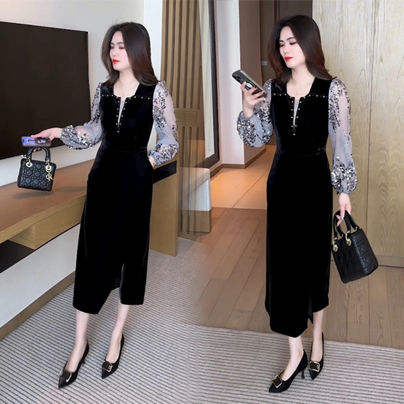 春季新款穿搭气质显瘦遮肉时尚洋气休闲减龄连衣裙长袖2025长款