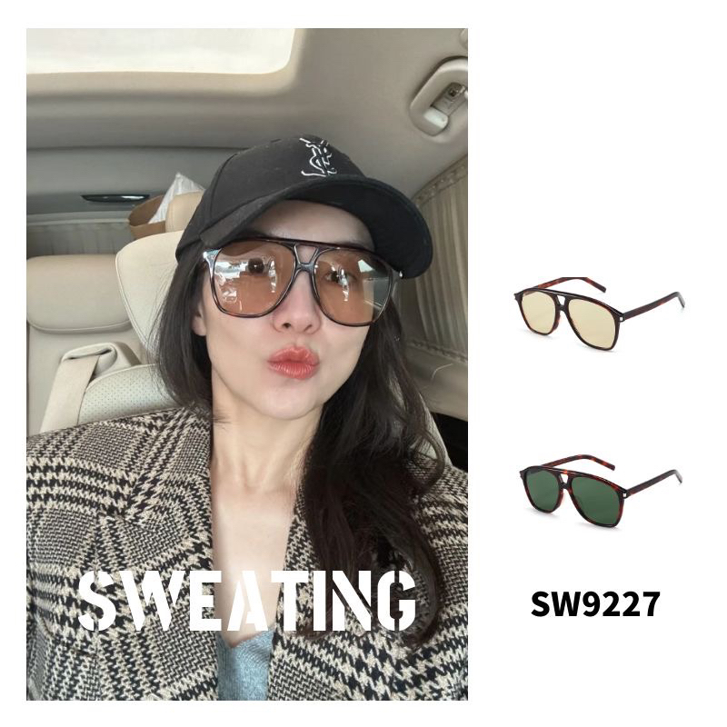 「SWEATING」宋佳同款复古飞行员大框素颜镜太阳镜气场全开女神必备