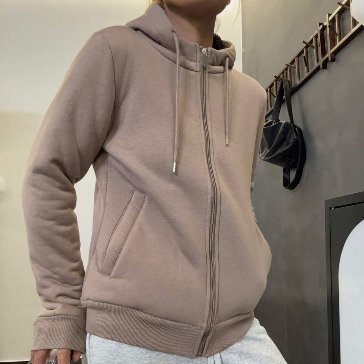 2128一件过冬男女同款加绒加厚连帽拉链外套