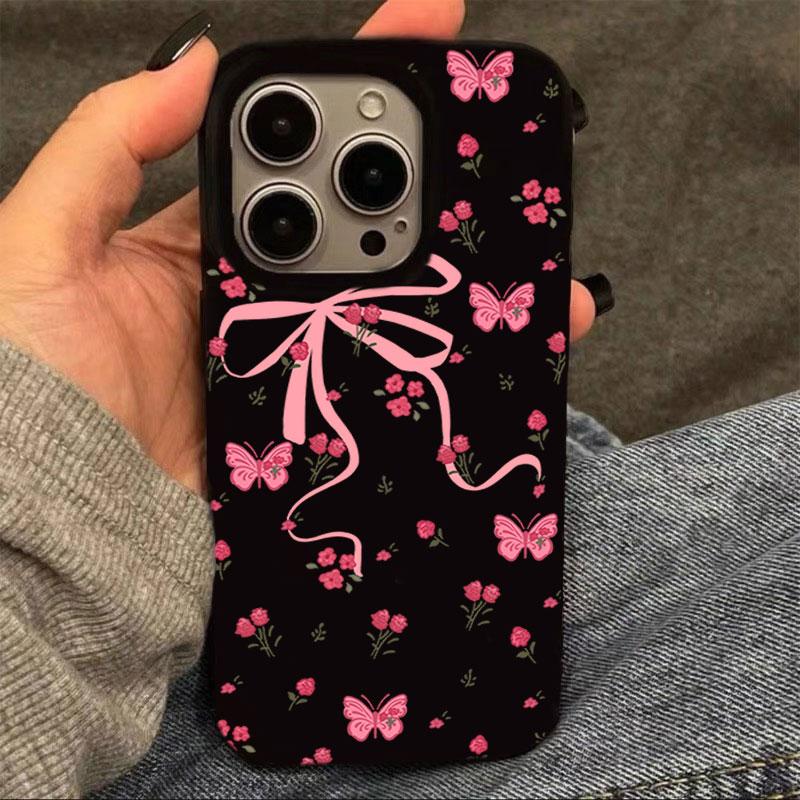 飞虎胜花朵蝴蝶适用iPhone16手机壳苹果15promax果冻14软13可爱12