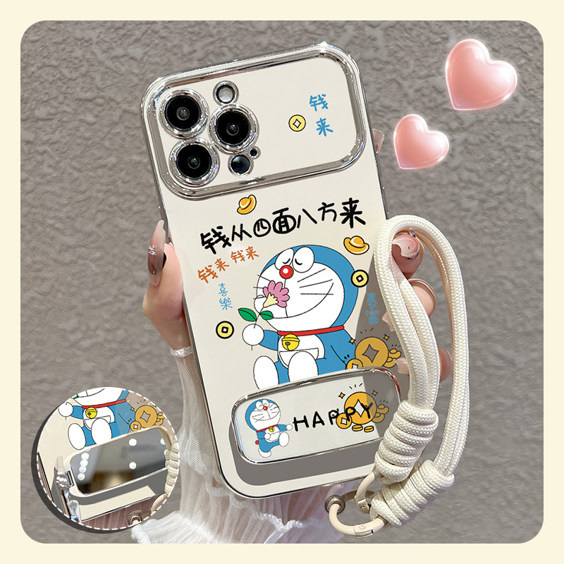 【苹果/华为/oppo/vivo/小米】适用开心蓝胖子大视窗手机壳硅胶卡通