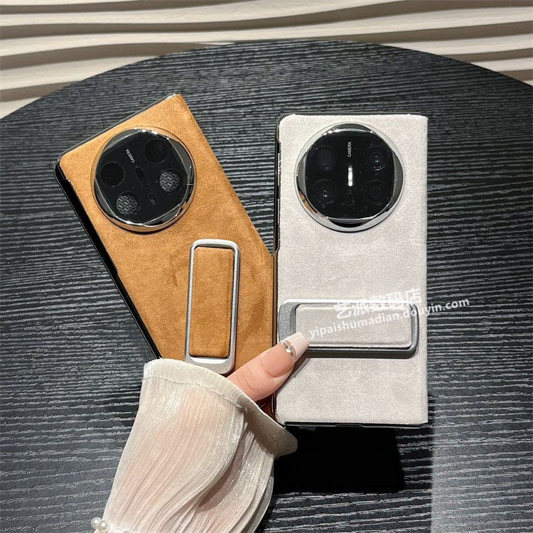 翻毛皮手腕支架适用华为x6折叠典藏版手机壳matex5全包边翻盖皮套