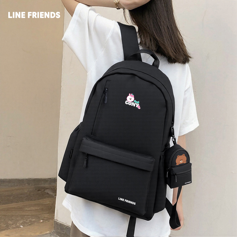 LINE FRIENDS布朗熊轻便大容量女生外出双肩包男旅行初高中生背包